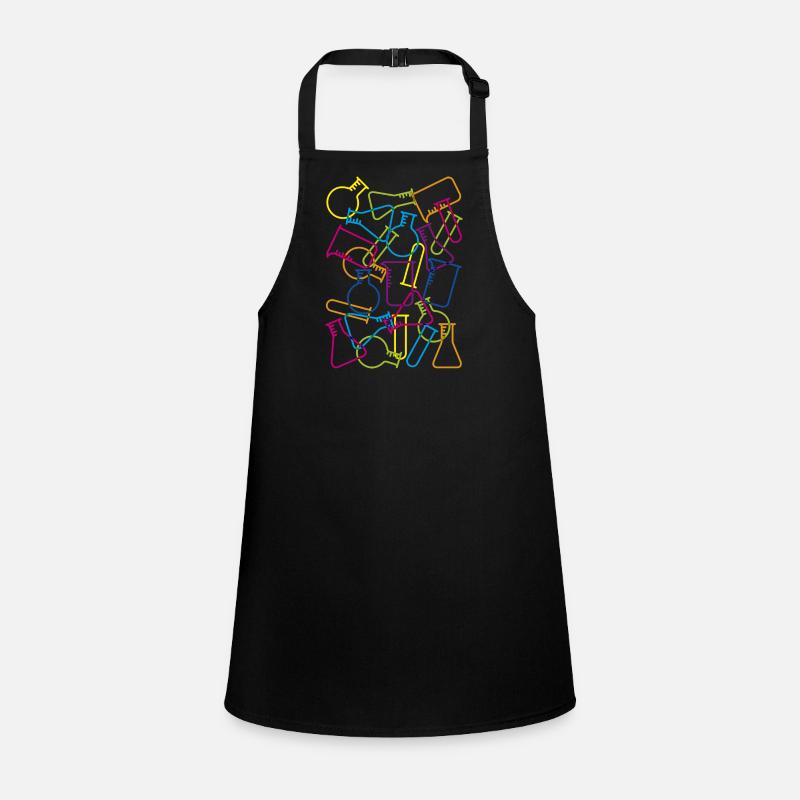 Large Laboratory Glassware - Children's Apron - black
