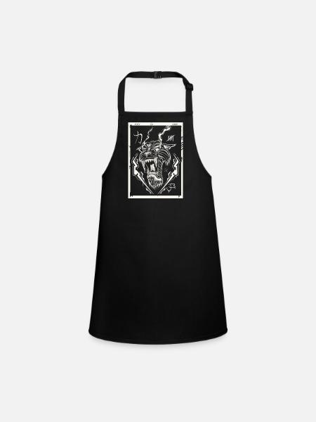Tiger white - Children's Apron - black - Front