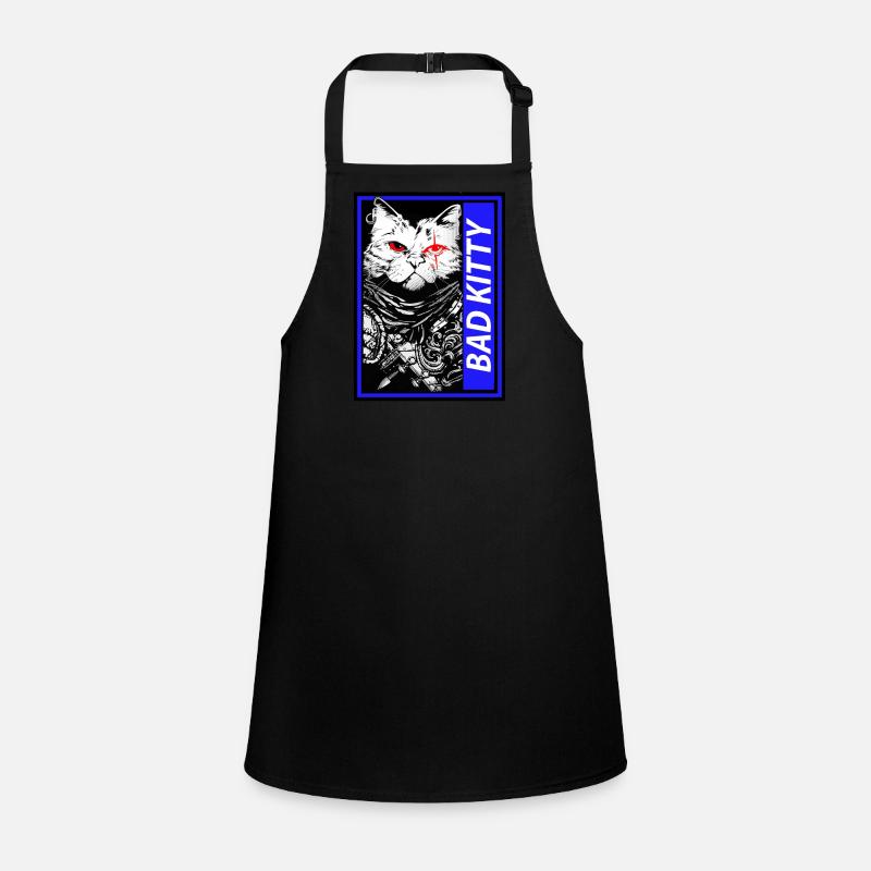 Naughty Neko: Blue Bad Kitty! Paws Off Samurai Children's Apron