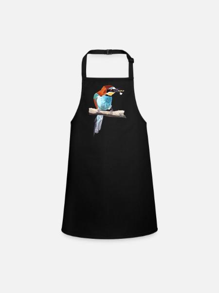 Bee-eater Couple Part 1 - Children's Apron - black - Front