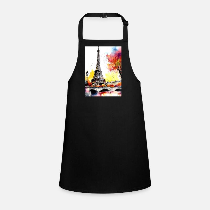 Eiffelturm im Herbst Aquarell Schürze für Kinder
