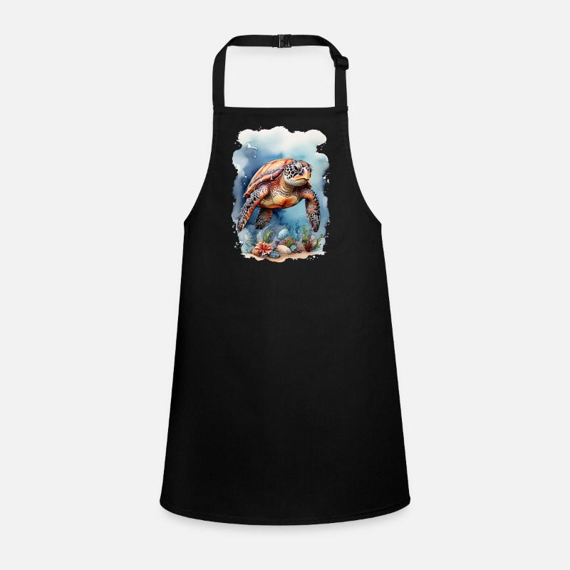 Sea's turtle under water Children's Apron