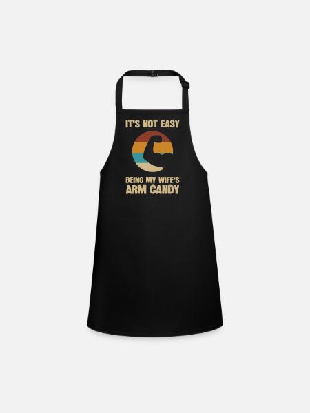Arm Candy Husband - Children's Apron - black - Front