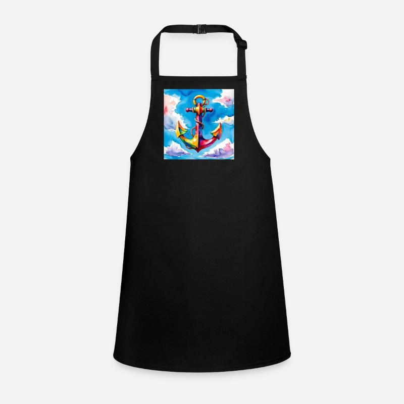 Ancre aquarelle colorée dans le ciel Tablier Enfant