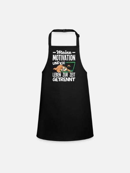 My Motivation and Me - Separated Sloth - Children's Apron - black - Front
