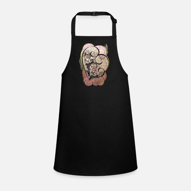 Ornement en forme de cœur Feuillage rose doré Tablier Enfant