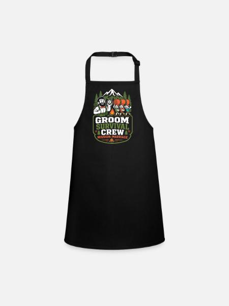 Groom Survival Crew – Mission Hochzeit - Schürze für Kinder - Schwarz - Vorne