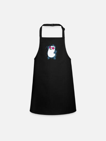 Pinguin am Tanzen Antarktis Vogel - Schürze für Kinder - Schwarz - Vorne