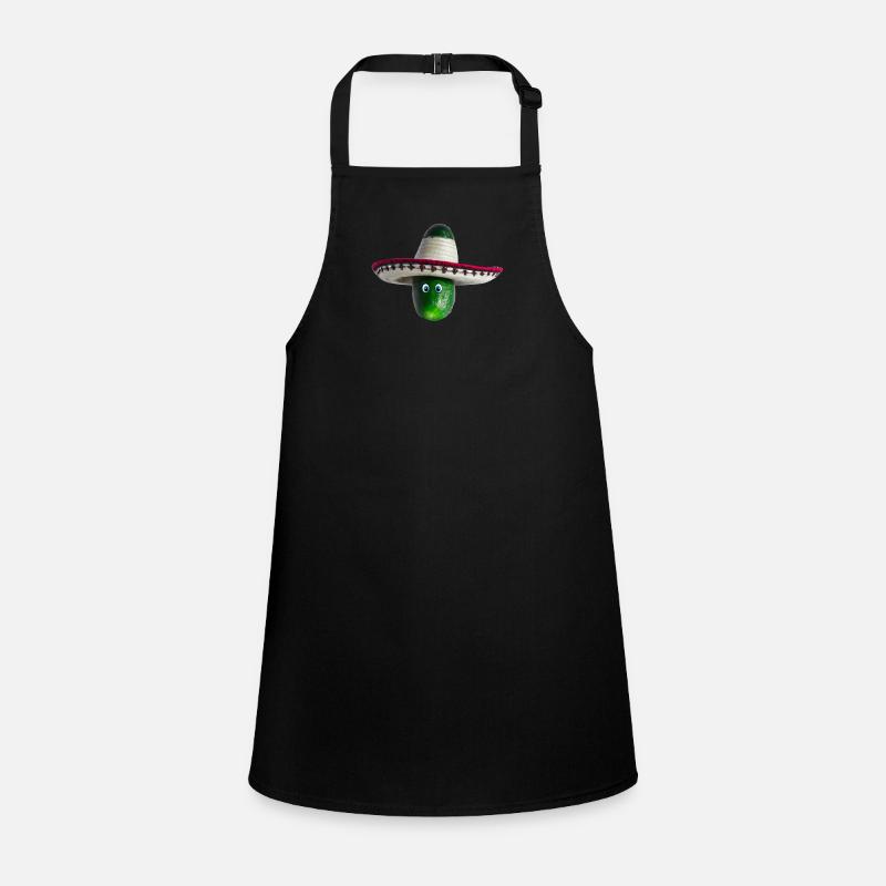 Cucumber with Mexican hat and blue eyes Children's Apron