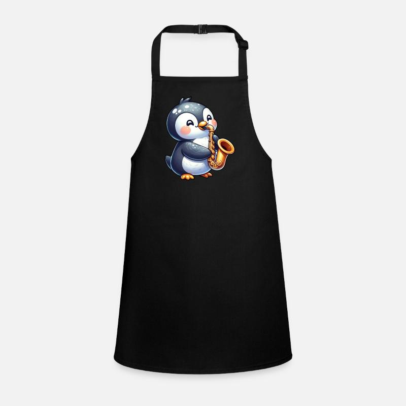 Pinguin Saxofonist Jazz Konzert Schürze für Kinder