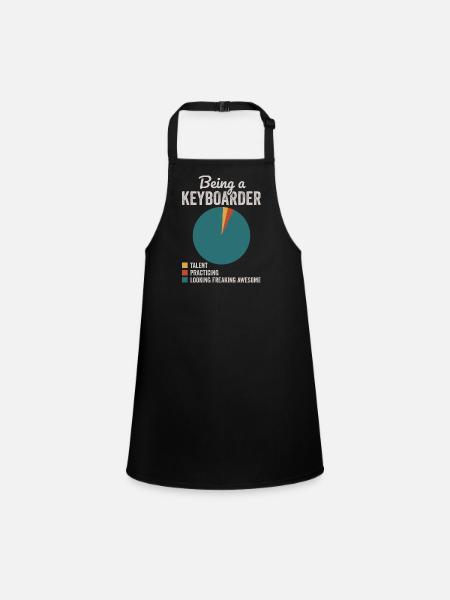 Being a Keyboarder Musician Keyboard Player - Children's Apron - black - Front