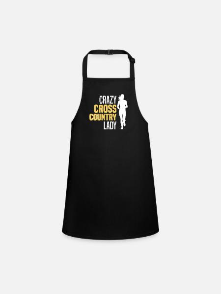 Crosslauf | Cross Country Läufer Berglauf Geschenk - Schürze für Kinder - Schwarz - Vorne