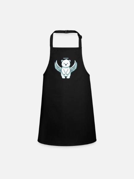 Polar Bear Elegance: Angels in the Arctic Light - Children's Apron - black - Front