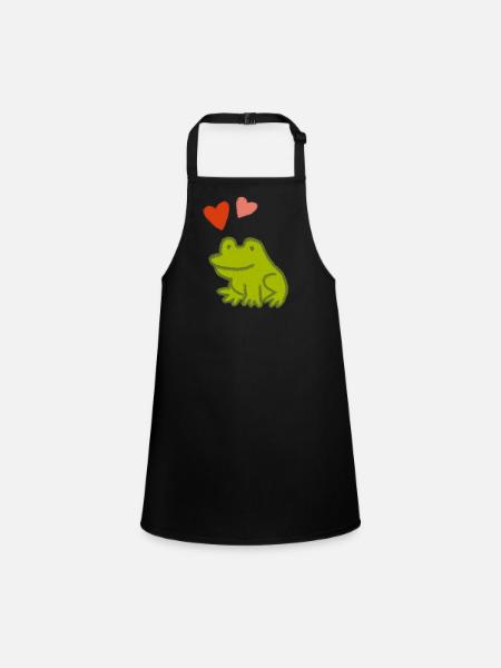 Mutfrosch 2 - Schürze für Kinder - Schwarz - Vorne