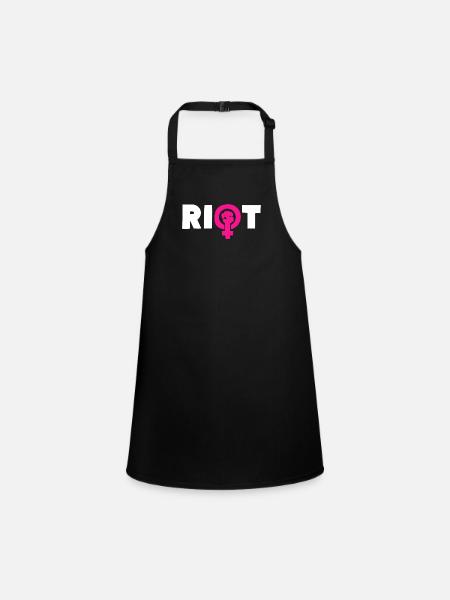 Riot Girl Power - Children's Apron - black - Front