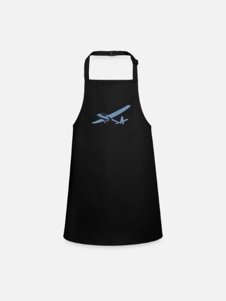 Planeur Pilote Silhouette Minimaliste - Tablier Enfant - noir - Devant