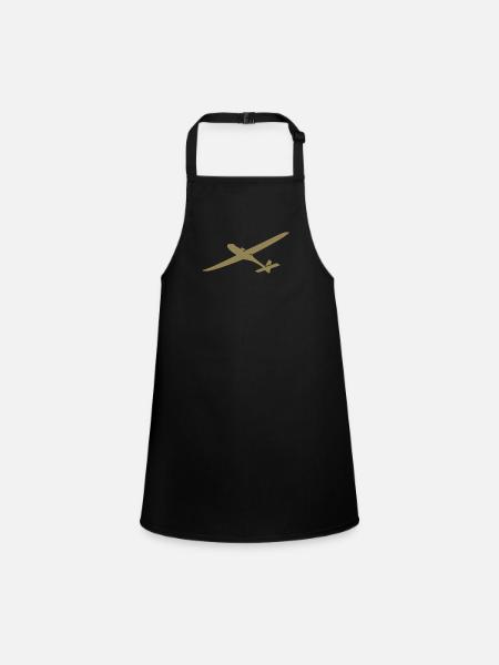 Sky Glider: Silhouette of a glider - Children's Apron - black - Front