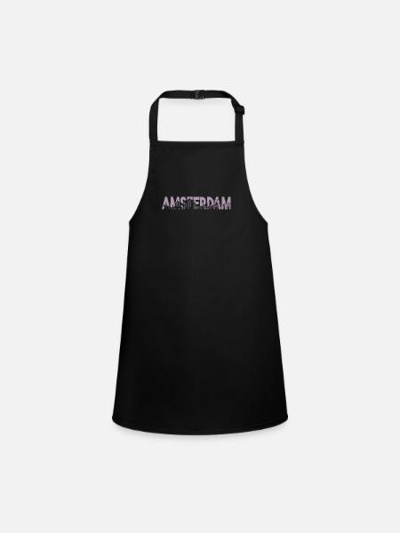 Amsterdam Skyline Silhouette – Urban - Children's Apron - black - Front