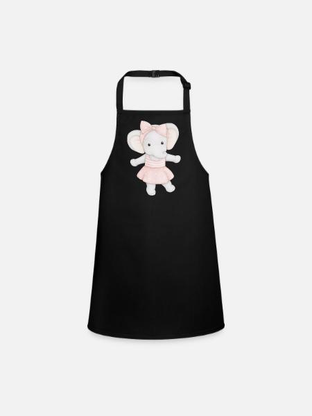 éléphant mignon comme ballerine - Tablier Enfant - noir