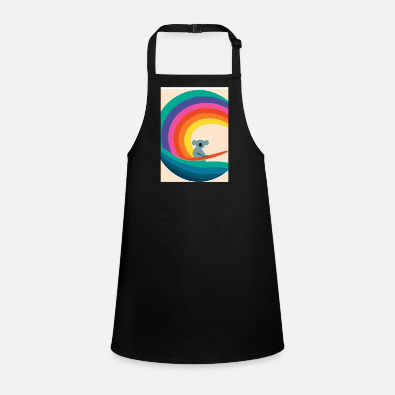 Surfender Regenbogen-Koala Schürze für Kinder