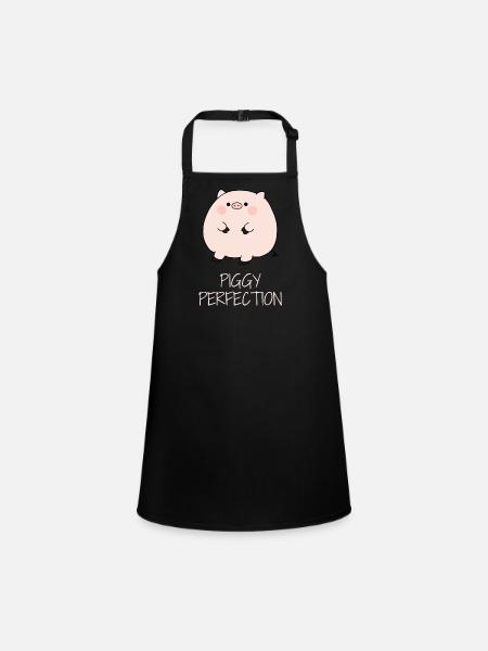 Petit cochon mignon - Tablier Enfant - noir - Devant