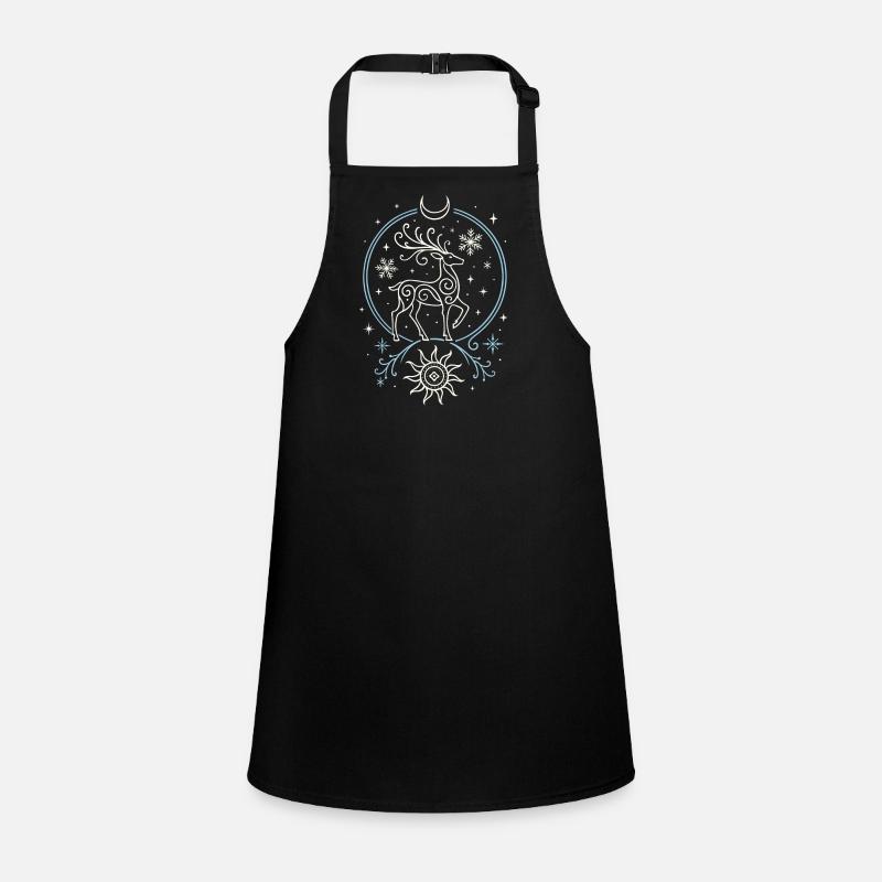 Yule Deer with Sun, Moon and Antlers Children's Apron