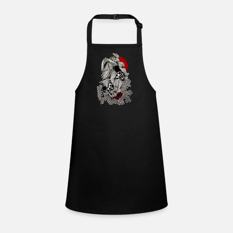 Cracked line skull with red accent Children's Apron