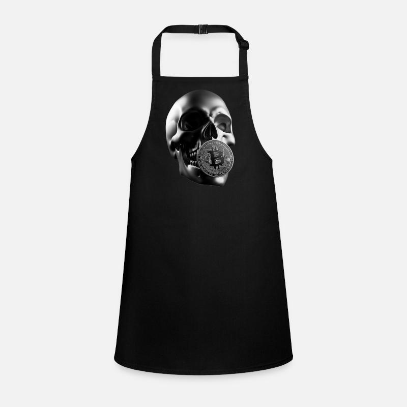 Bitcoin Skull Totenkopf Krypto Design Schürze für Kinder