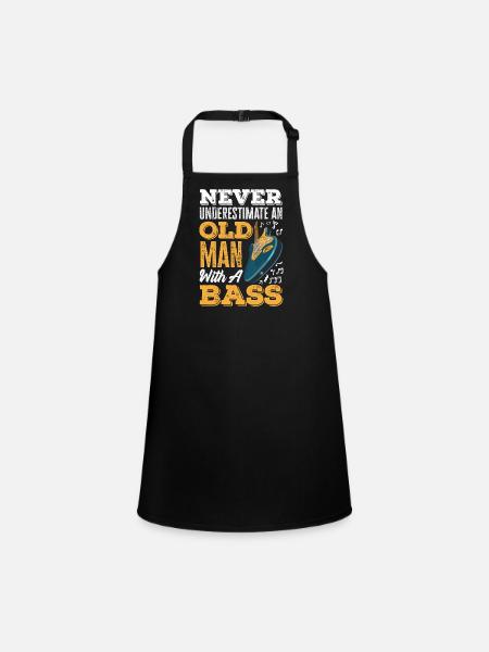 Funny Musician - Children's Apron - black - Front