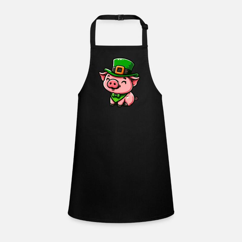 Cute St. Patrick Pig Cartoon Children's Apron
