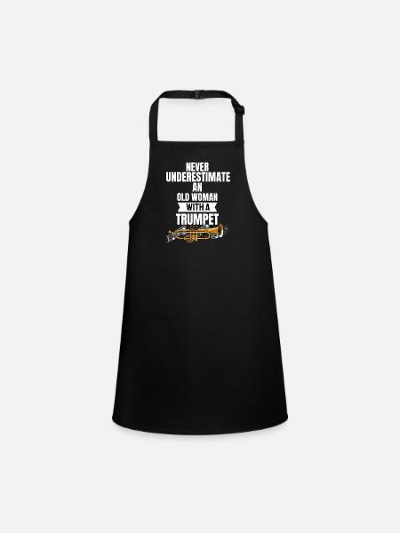 Trumpeter Pensioner Retirement Gift Trumpet - Children's Apron - black - Front