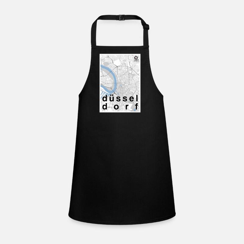 Dusseldorf hipster city map black white Children's Apron