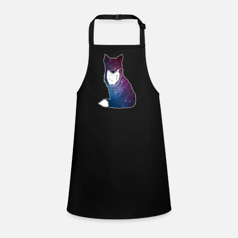 Fox with starry sky, Space, Galaxy, Space Children's Apron