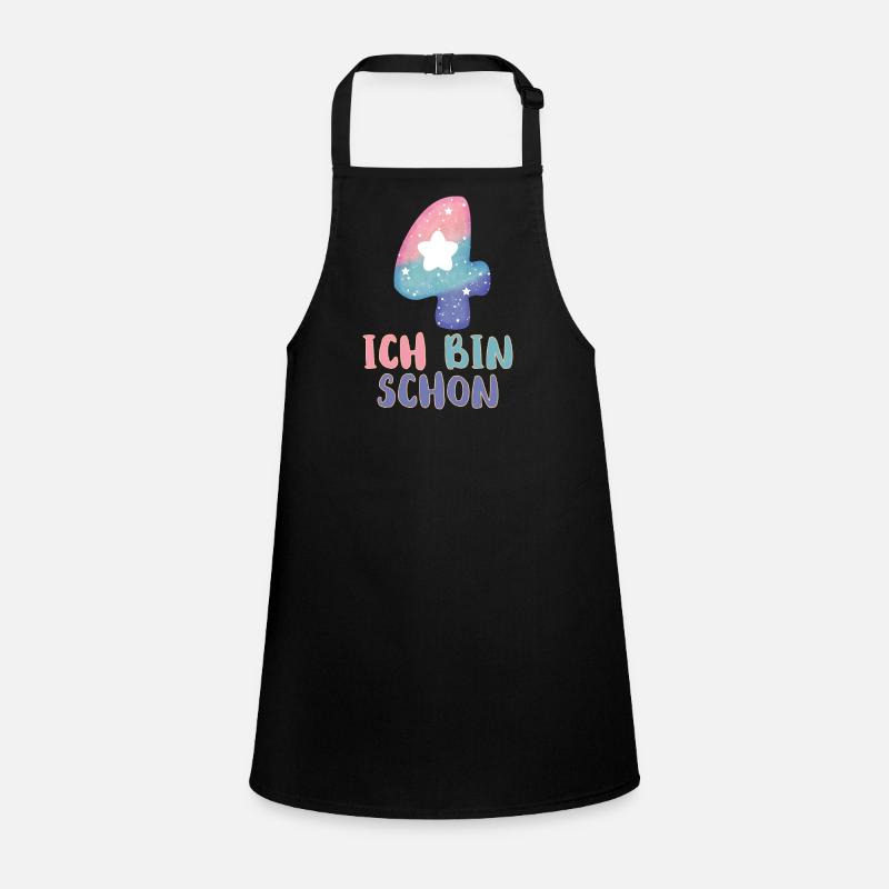 Ich bin schon 4 Geburtstag Mädchen Kinder Geschenk Schürze für Kinder