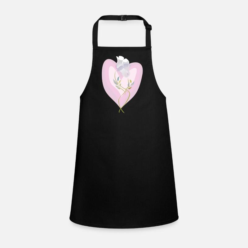 Illustration de coeur de tulipe blanche douce Tablier Enfant