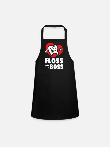 Floss like a Bos - Children's Apron - black - Front