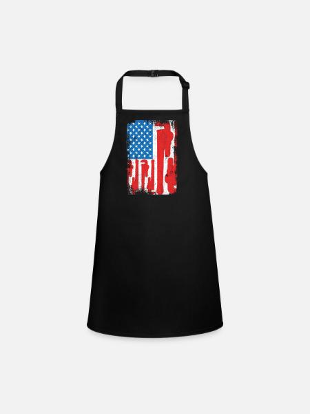 Installer USA Flag - Children's Apron - black - Front