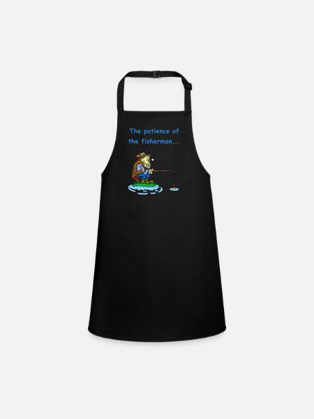 The Fisherman's Patience - Children's Apron - black - Front