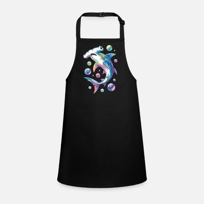 Vibrant Shark with Bubble Accents Children's Apron