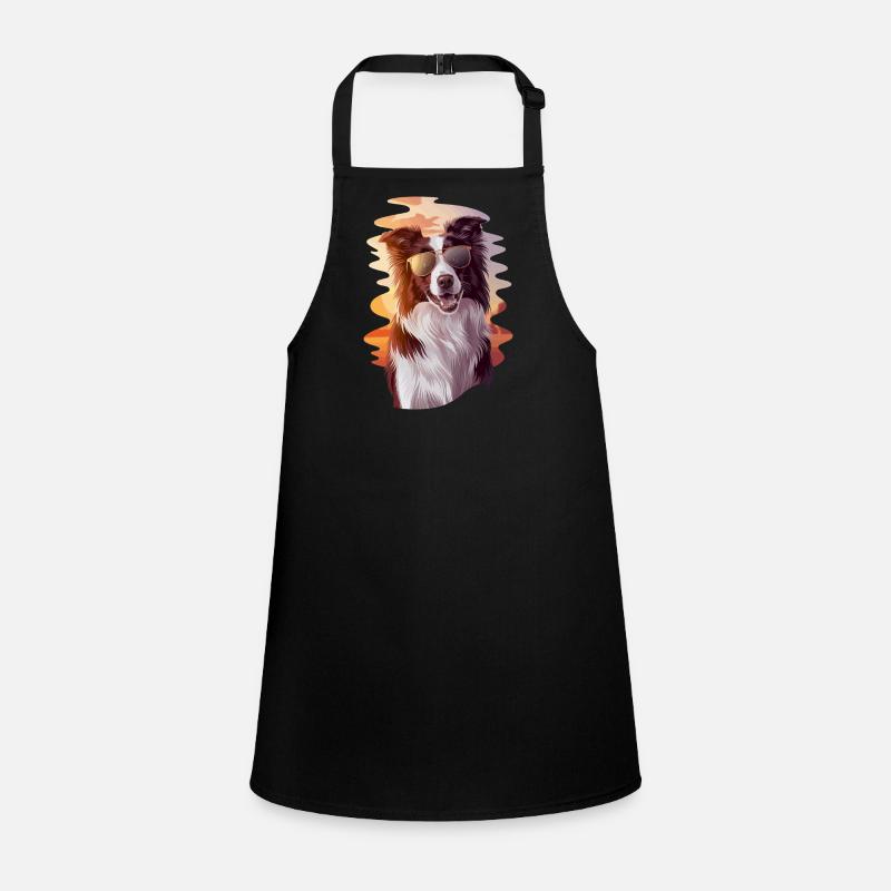 Cool border collie avant le coucher du soleil avec Tablier Enfant