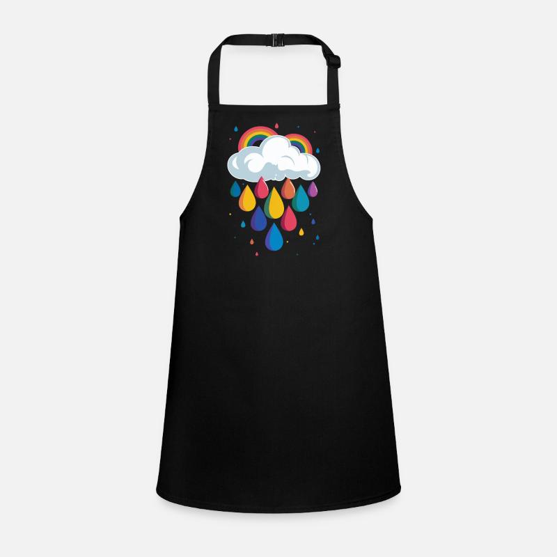 Rainbow Cloud Colorful Raindrops Graphic Children's Apron