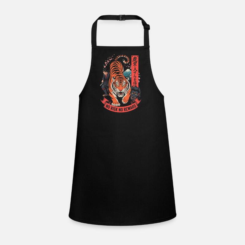 No Risk No Reward Tiger Samurai Design Children's Apron