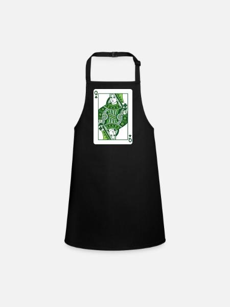 Queen Of Shamrock St Patrick’s Irish - Children's Apron - black - Front
