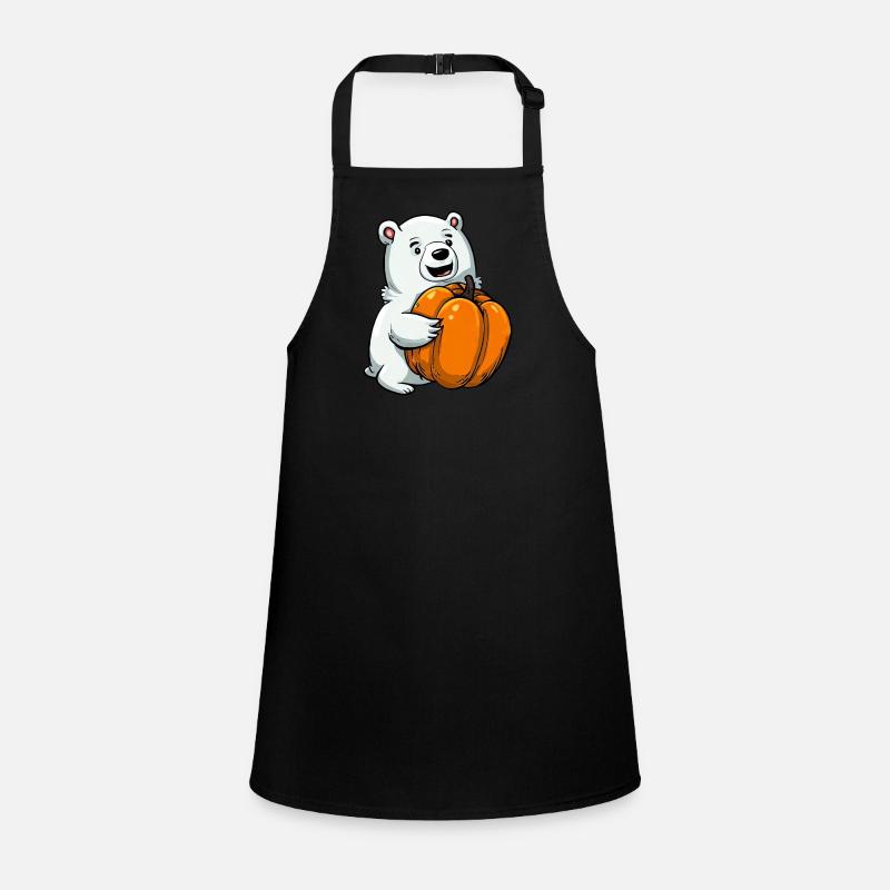 Polar bear with Halloween pumpkin Children's Apron