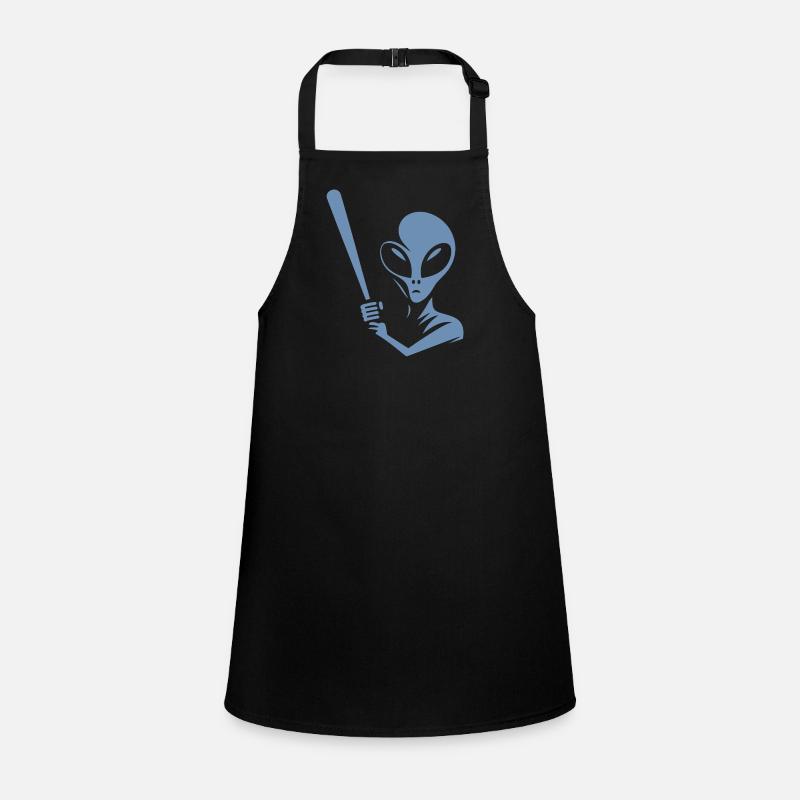 Alien Baseball Player Silhouette Minimalist Children's Apron