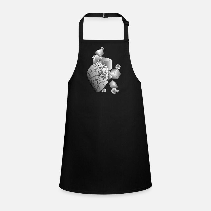 Robot with cube light grey - Children's Apron - black