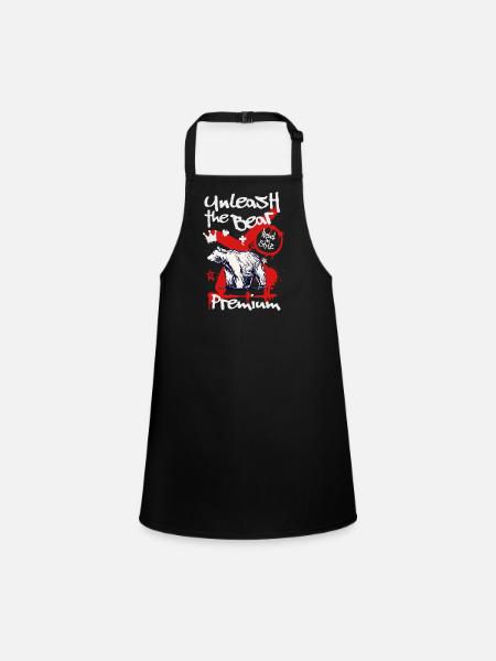 Graffiti Bär Shirt Urban Streetwear Bear - Children's Apron - black - Front