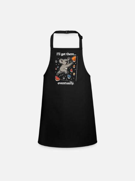 Koala Bouldering Dyno Jump – I'll get there - Children's Apron - black - Front