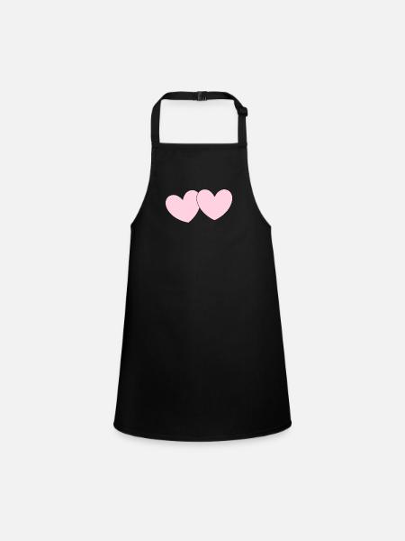 pink heart heart pink red heart pink heart pattern - Children's Apron - black - Front