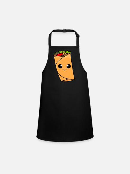 Burrito Comic - Children's Apron - black - Front